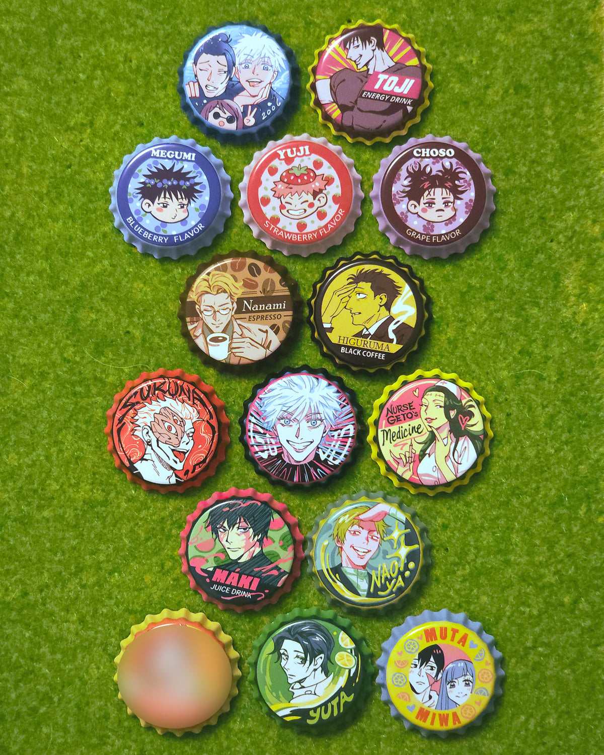 JJK BOTTLE CAP PINS