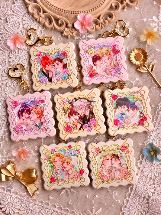 WEDDING EMBOSSED WOOD CHARMS
